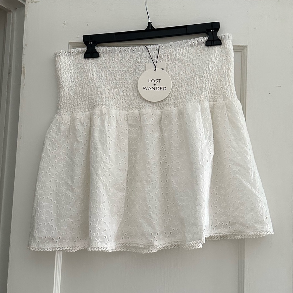 Lost + Wander Hoku Hawaii White Eyelet Skirt NWT